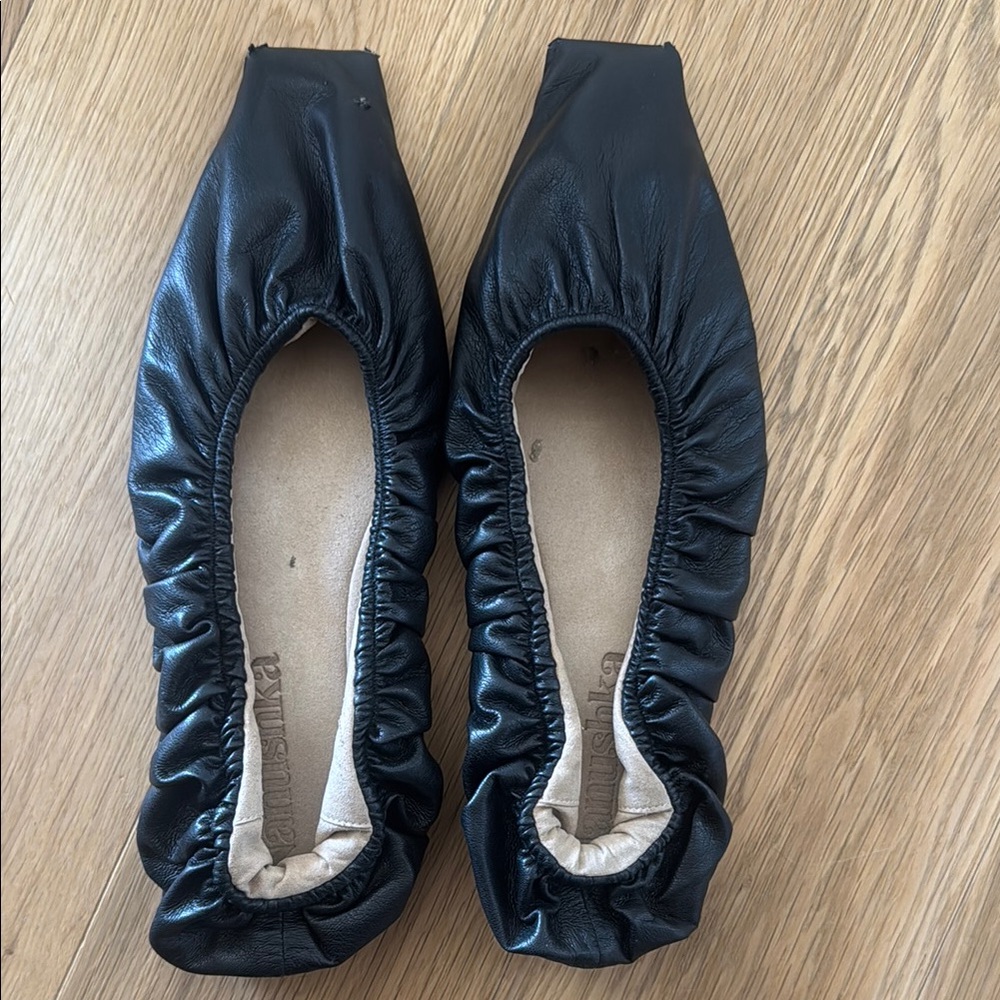 Nanushka vegan Leather scrunch ballet flats